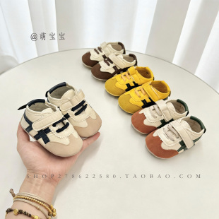 拼色休闲软胶底学步鞋 89个月男女宝宝运动鞋 春秋婴幼儿0一1岁3