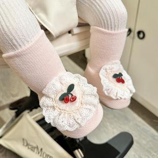 袜3 1岁女宝宝软底防滑学步鞋 春秋冬季 12个月新生儿不掉鞋