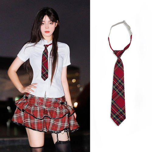 红色领带女基础日系衬衫衣服配饰