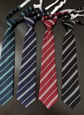 日系jk领带女生条纹学生学院风小领带dk男懒人免打结制服衬衫装饰