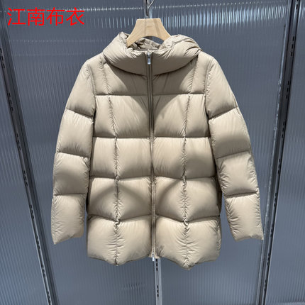JNBY/江南布衣专柜正品2025年冬新简约白鹅绒连帽羽绒服5X0C10200