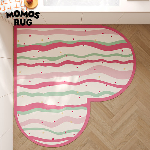 momosrug心形厨房地垫家用