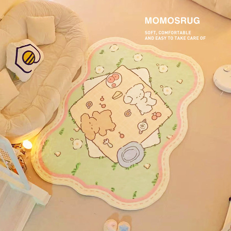 momosrug可爱奶油风卧室床边毯少女房间地毯客厅防滑沙发茶几垫,居家布艺,地毯,淘宝优惠券,粉丝福利购,淘宝优惠卷