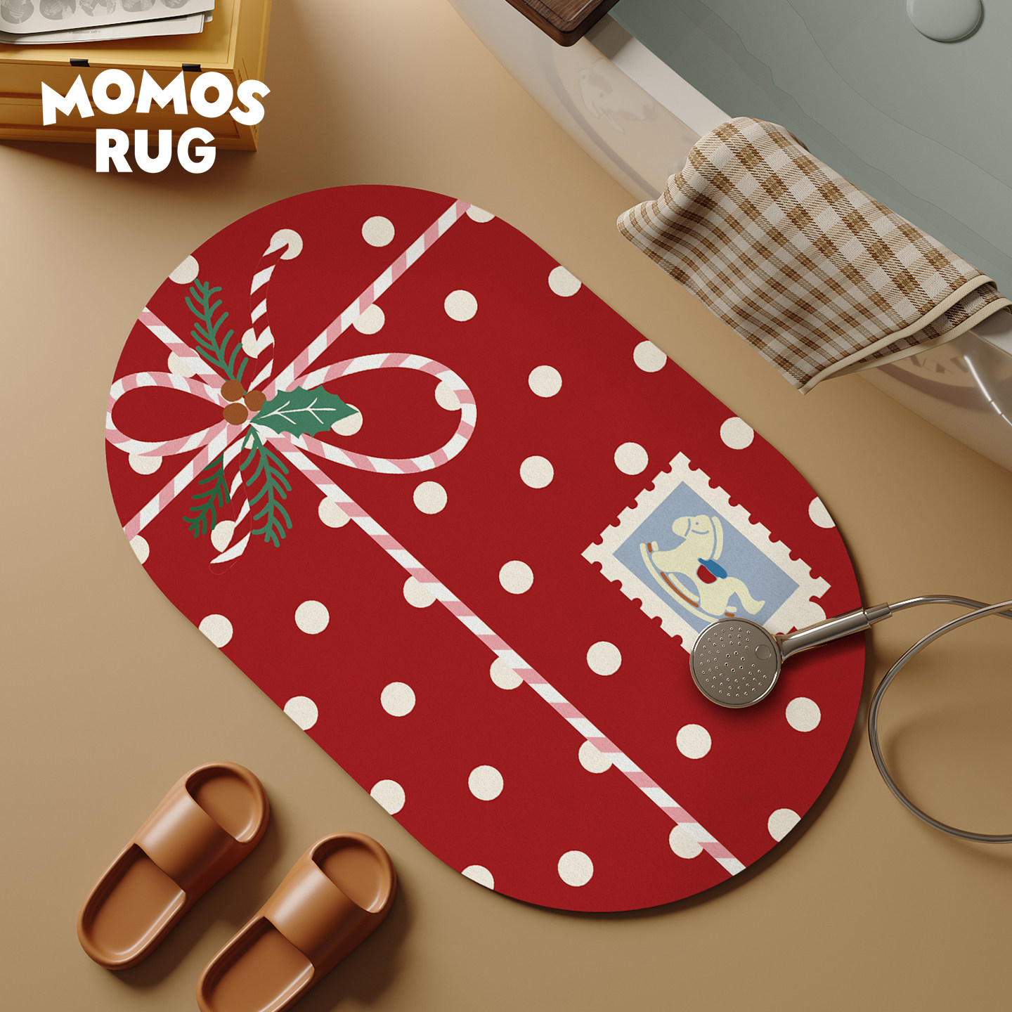 冬青礼物浴室吸水地垫简约圣诞厕所卫生间百搭脚垫家用防滑耐脏,居家布艺,家用脚垫,淘宝优惠券,粉丝福利购,淘宝优惠卷