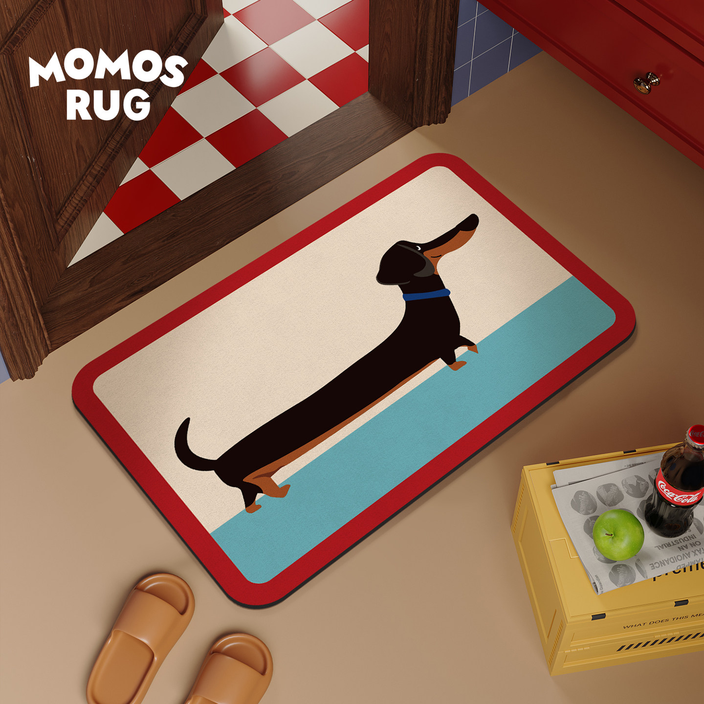 漫步腊肠狗浴室吸水地垫简约卡通厕所卫生间百搭脚垫家用防滑耐脏,居家布艺,入户地垫,淘宝优惠券,粉丝福利购,淘宝优惠卷