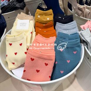 现货 日本购 Tabio靴下屋 25秋冬新款小爱心桃心毛混纺短袜子女