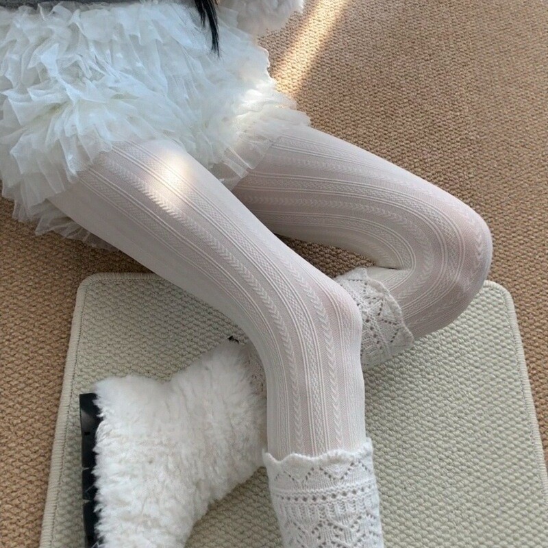 秋冬款女麻花麦穗连袜裤|Miu系