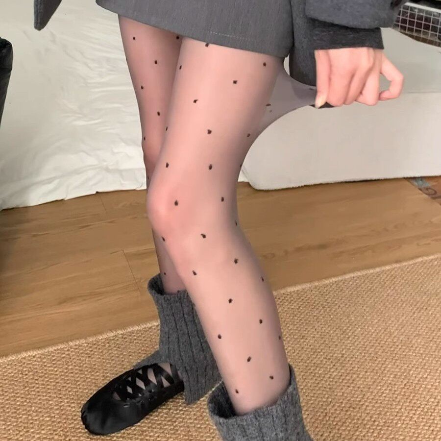 波点丝袜女0D莱卡超薄高透防勾丝
