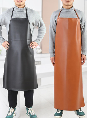皮革防水防油PU围裙水产屠宰食品