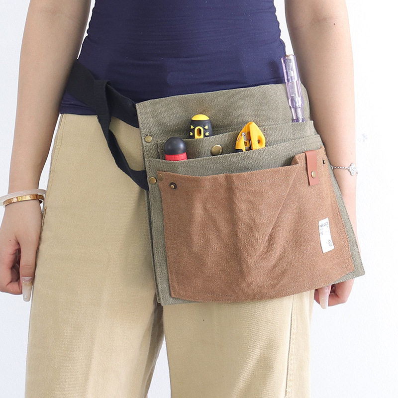 新款收纳挂包腰包厚帆布韩版时尚拼接大容量检修帆布腰包工具围裙,家庭/个人清洁工具,围裙套装,淘宝优惠券,粉丝福利购,淘宝优惠卷