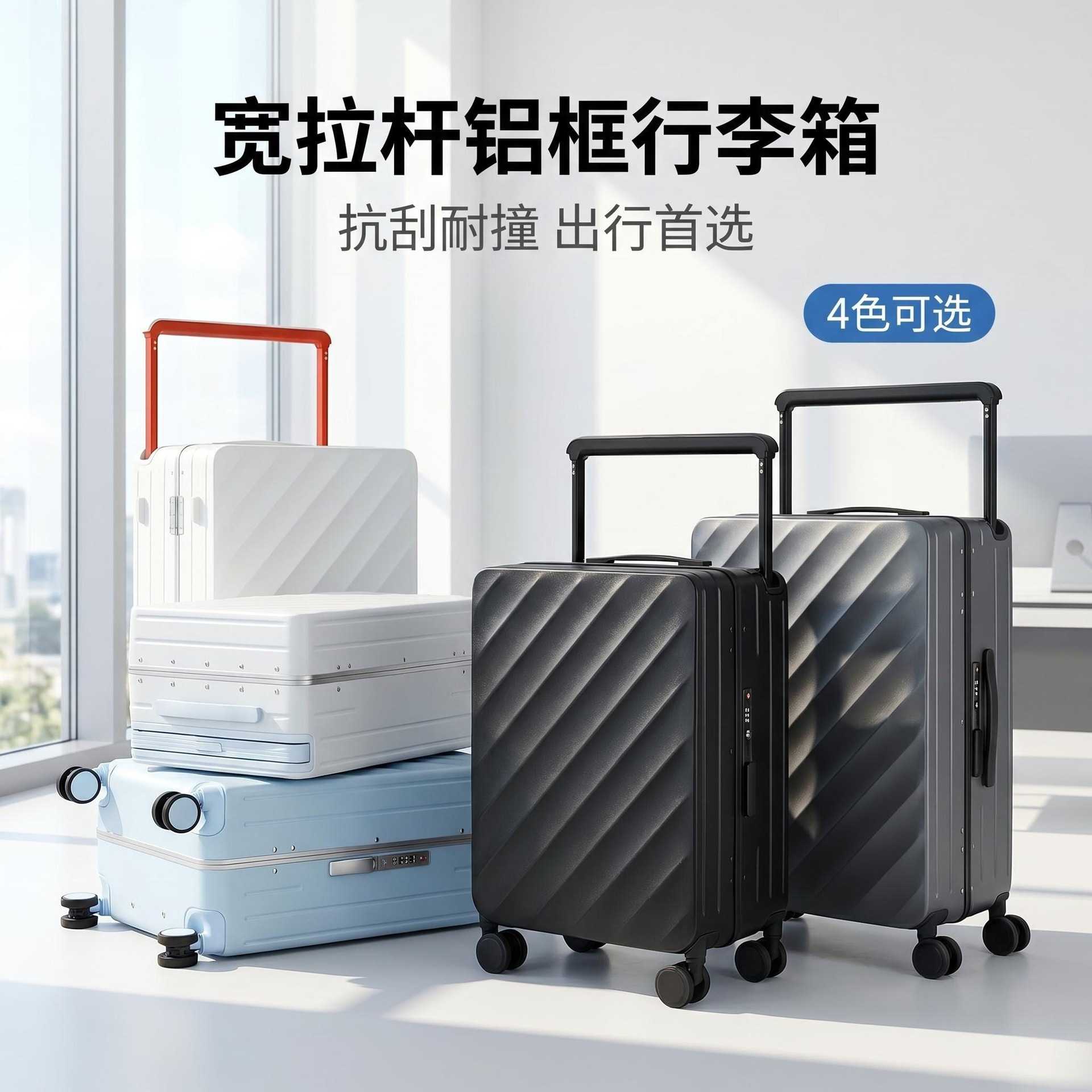 出口外销宽拉杆斜纹大容量铝框寸