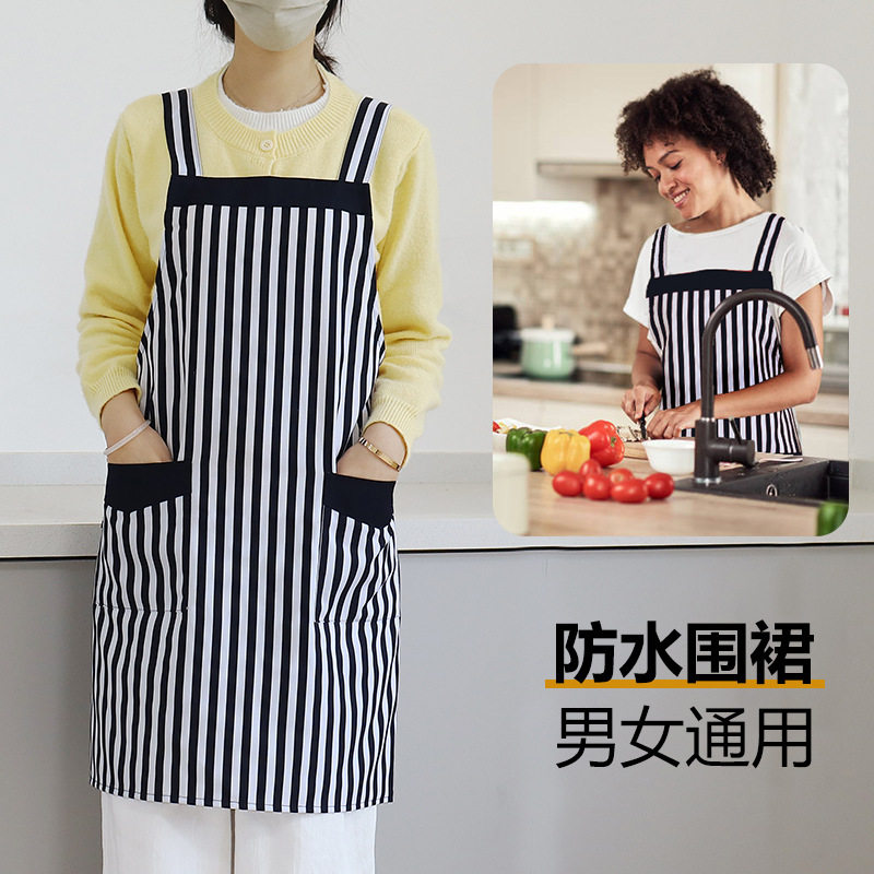 厂家厨房围裙定制工作服奶茶咖啡美甲店diy广告围裙定做印字