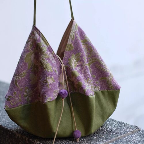 Sapana2026春夏果绿淡紫撞色花朵