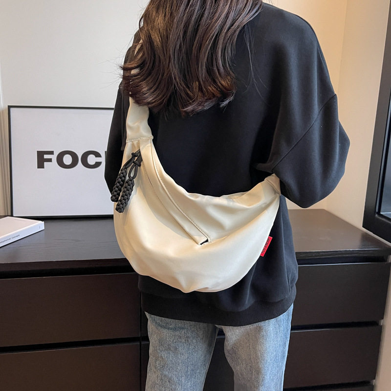 纯色大容量帆布单肩包女新款休闲