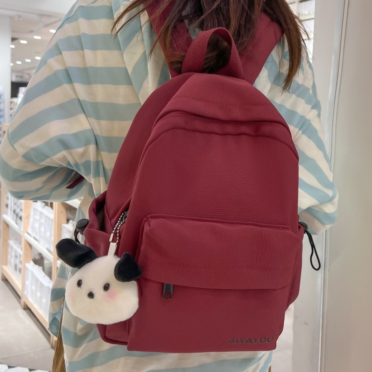 小型双肩包帆布男女小号书包简约