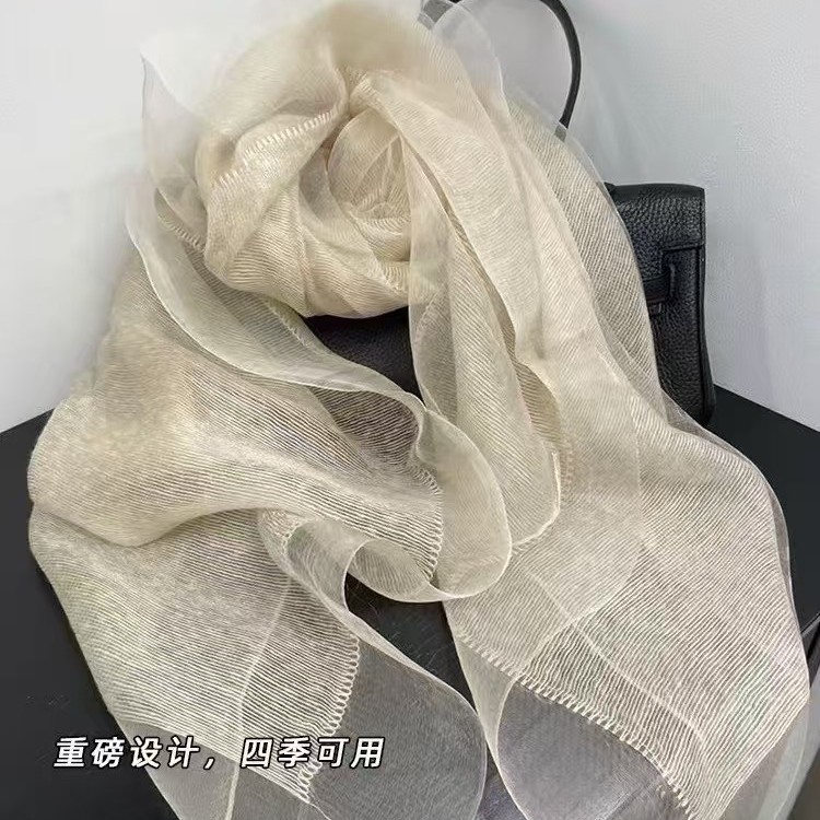 feytiy木质调真丝混纺双层丝巾