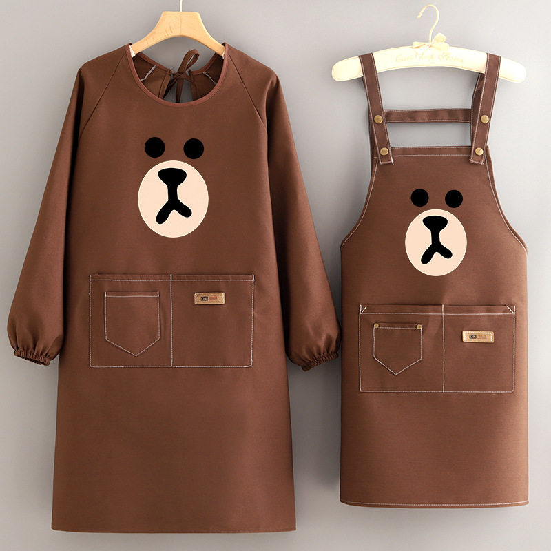 耐磨帆布长袖围裙女家用厨房罩衣新款透气防污卡通工作服logo印字,家庭/个人清洁工具,围裙套装,淘宝优惠券,粉丝福利购,淘宝优惠卷