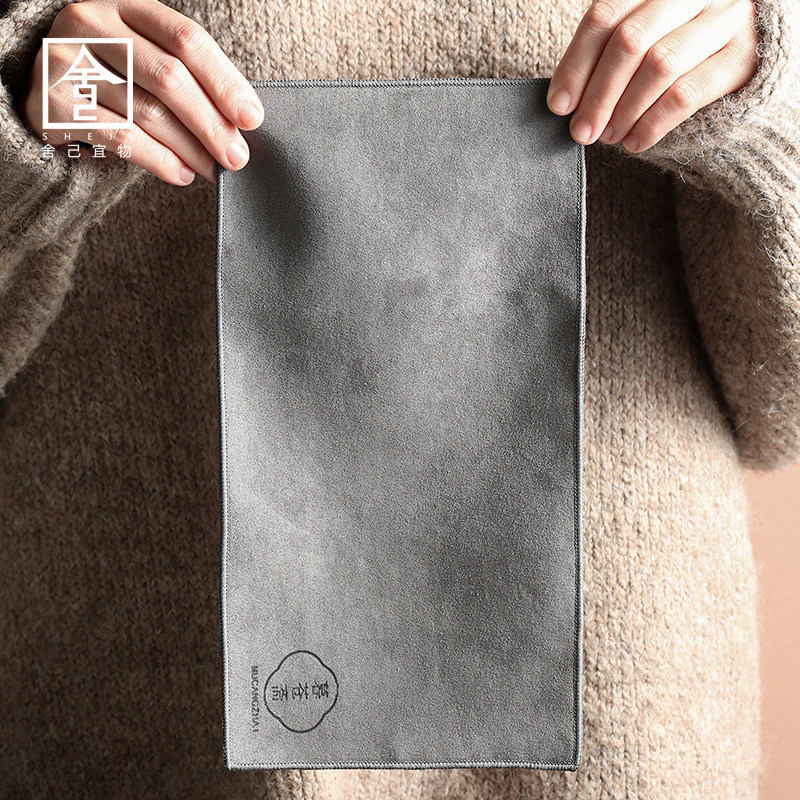 舍己宜物国风棉麻吸水茶巾茶道配件灰色桌布抹布简约风百搭茶垫,餐饮具,茶巾,淘宝优惠券,粉丝福利购,淘宝优惠卷