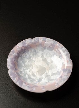 创意新款陶瓷结晶釉花边壶承家用中式茶盘干泡盘精致壶承功夫茶具