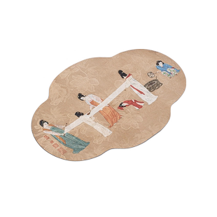 新中式古风禅意仕女图茶席桌旗防水布艺轻奢现代简约干泡台垫子