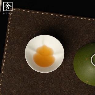 主人杯葫芦底新款茶杯手工洒金斗笠杯家用陶瓷创意福禄喝茶杯茶具