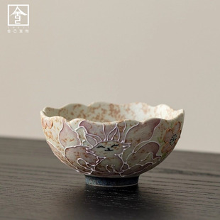 中式高档手绘九尾狐主人杯家用女士高颜值品茗杯陶瓷功夫茶具单杯