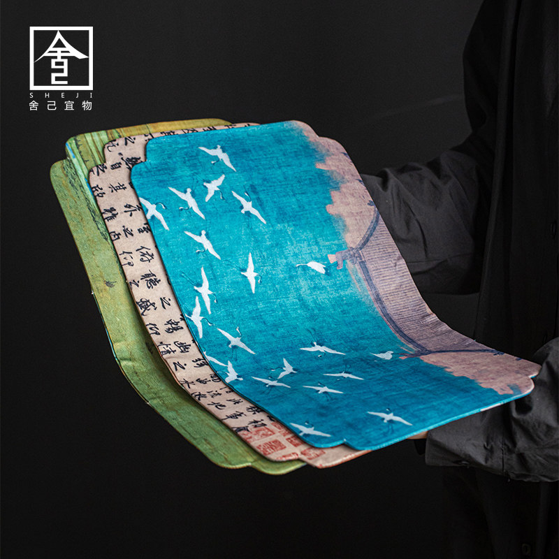 双面可用中式织锦祥云茶垫防水干泡茶席古画桌旗禅意茶道布艺席子,餐饮具,茶道/零配,淘宝优惠券,粉丝福利购,淘宝优惠卷