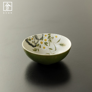 小青柑手绘如意圆口主人杯家用送礼不烫手高档品茗杯功夫茶具