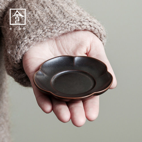 铁黑金花型杯垫茶具舍己宜物