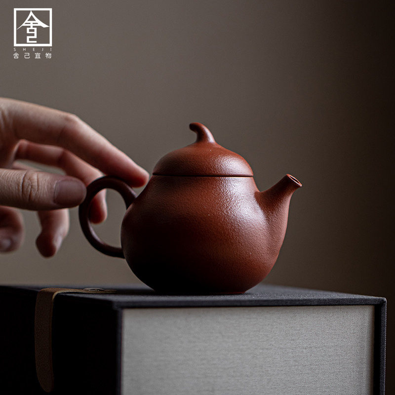 紫砂壶朱泥梨壶套装纯手工宜兴大红袍茶壶茶具手拉壶泡茶西施单壶