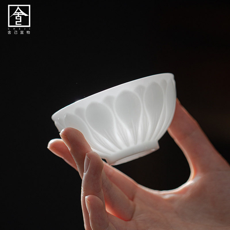 舍己宜物冰种玉瓷茶杯陶瓷家用单杯主人杯个人专用茶具高档品茗杯,餐饮具,茶杯,淘宝优惠券,粉丝福利购,淘宝优惠卷