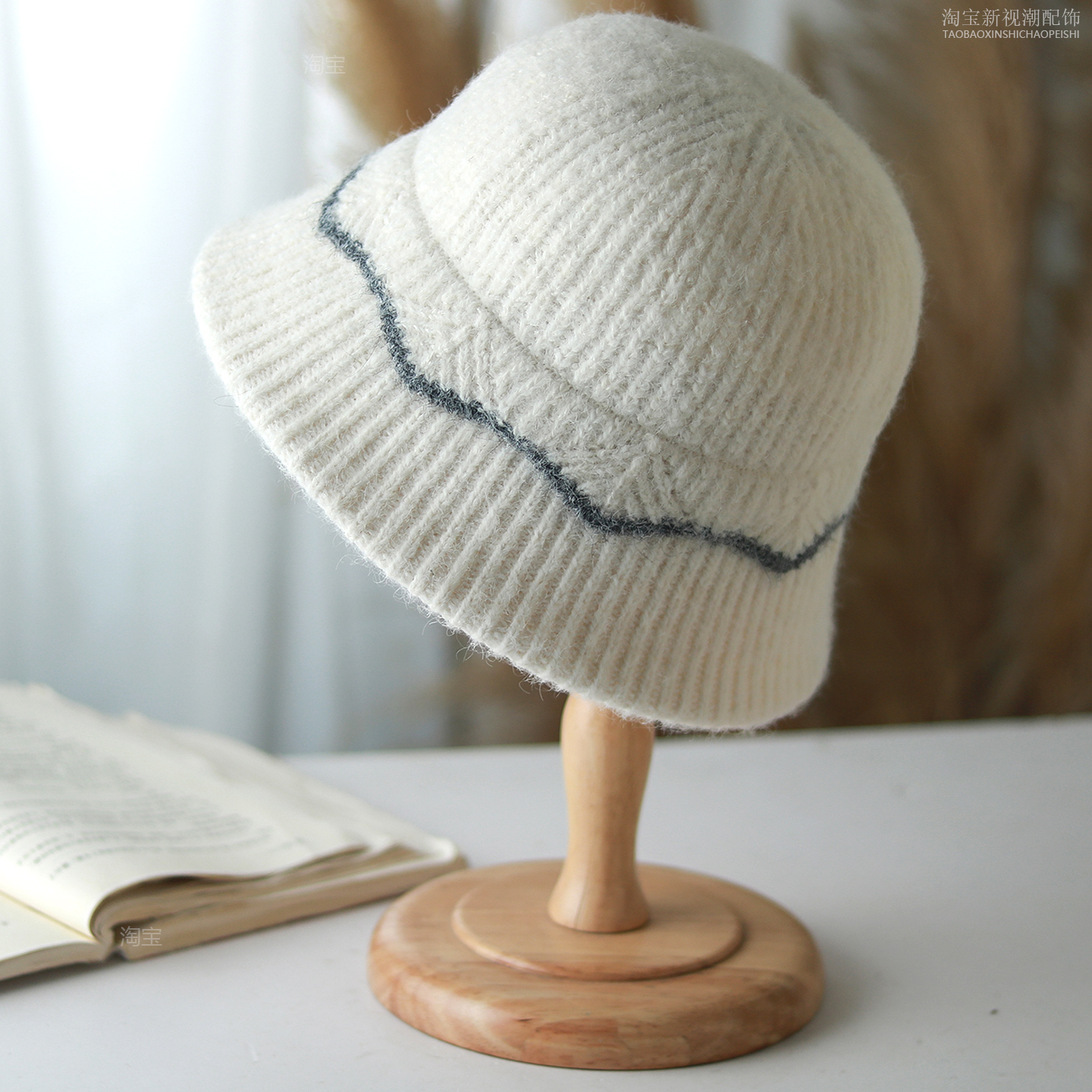 针织帽子女秋冬新款时尚渔夫帽