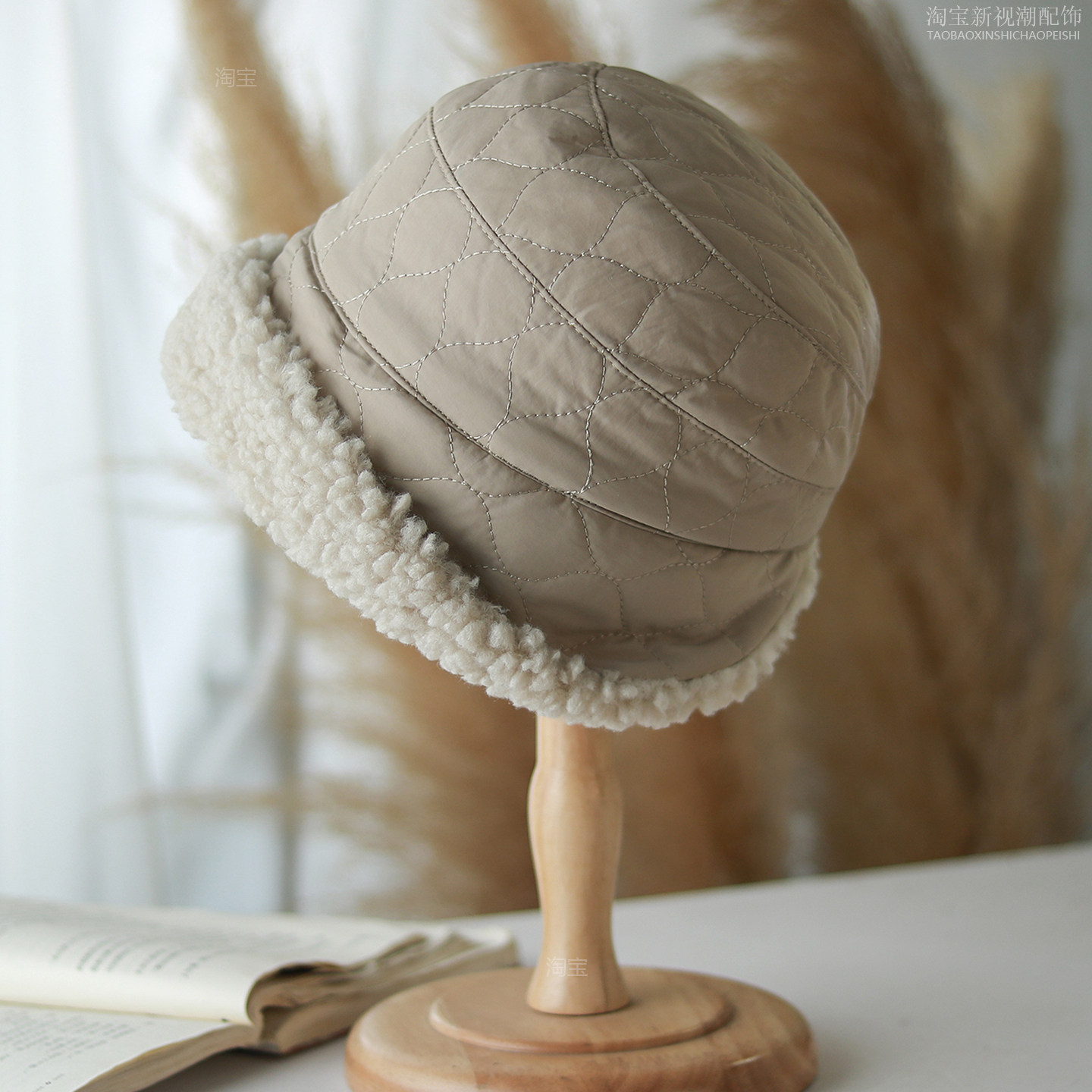 韩版护耳保暖毛绒渔夫帽女后开叉冬季加绒轻便贴合显脸小百搭盆帽,服饰配件/皮带/帽子/围巾,帽子,淘宝优惠券,粉丝福利购,淘宝优惠卷