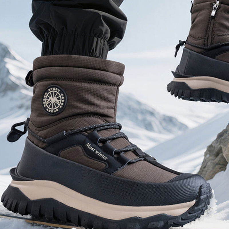 潮牌加厚保暖东北棉鞋男2025冬季新款防水防滑厚底防寒高帮雪地靴