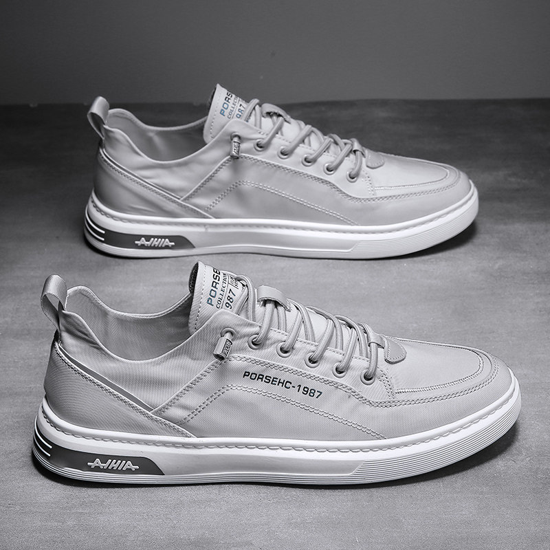 潮牌帆布男鞋2025年夏季透气薄款冰丝布鞋男款懒人一脚蹬休闲板鞋