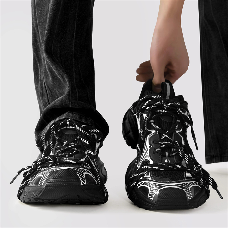 巴黎3xl覆古做旧老爹鞋男女2025秋冬新款厚底增高百搭舒适休闲鞋