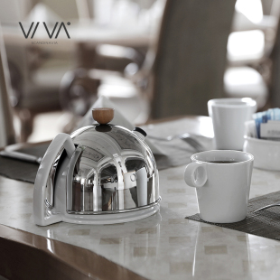 丹麦VIVA托马斯不锈钢陶瓷泡茶壶北欧简约过滤茶壶家用0.9L/1.28L
