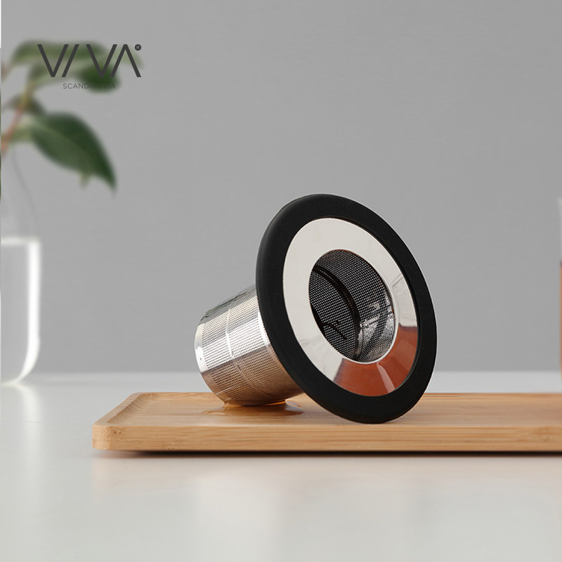 丹麦VIVA分享系列不锈钢硅胶伸缩滤茶器泡茶器创意伸缩茶漏茶滤器
