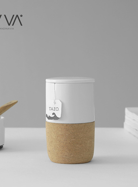 丹麦VIVA 克缇卡系列陶瓷茶杯北欧简约纯白色带盖茶杯泡茶杯350ml