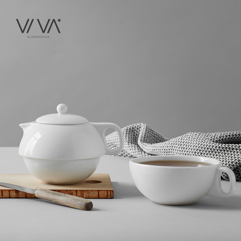 丹麦VIVA 杰米系列陶瓷单人茶壶北欧简约个人泡茶壶小茶壶250ml
