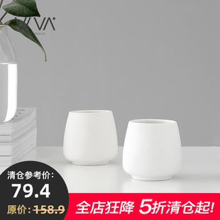 丹麥VIVA 2件套0.06L 北歐簡約泡茶杯茶具套裝 尼科拉色釉茶杯套裝