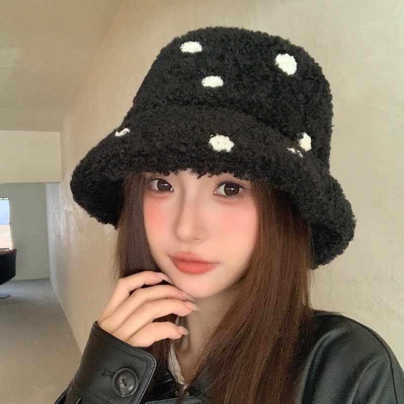 韩版波点羊羔毛渔夫帽女冬季加厚保暖护耳盆帽甜美可爱显脸小帽子,服饰配件/皮带/帽子/围巾,帽子,淘宝优惠券,粉丝福利购,淘宝优惠卷