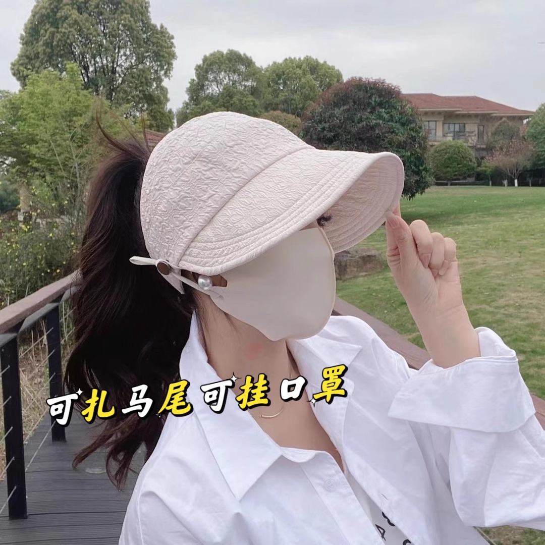 空顶可扎马尾鸭舌帽骑车遮阳