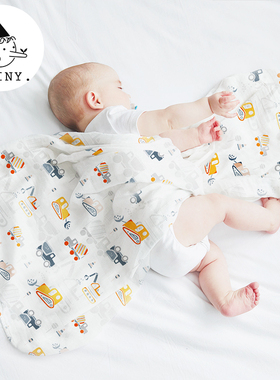 Griny婴儿纱布被子夏季薄款竹棉包巾新生儿用品初生抱被宝宝盖毯