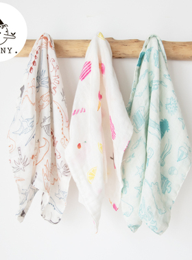 Griny格里尼婴儿纱布手帕新生儿用品宝宝口水巾洗脸小方巾*3条装