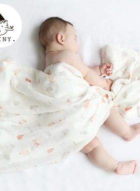 Griny婴儿纱布被子夏季薄款初生竹棉包巾新生儿用品抱被宝宝盖毯