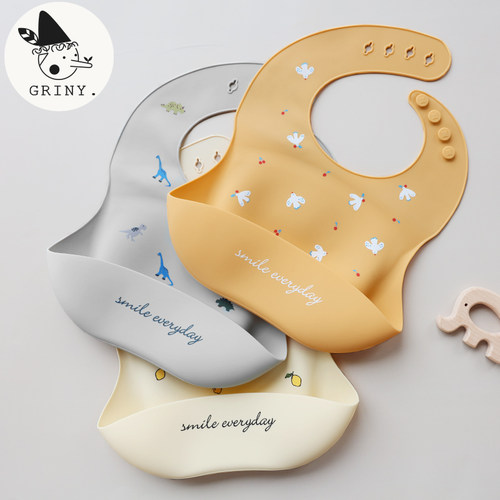 griny格里尼婴儿硅胶围嘴宝宝