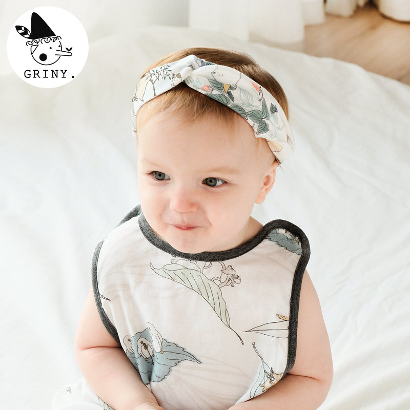 Griny格里尼竹棉纱布亲子头带