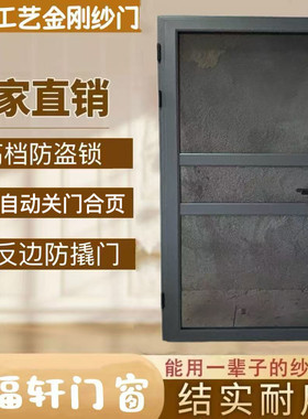 铝合金断桥铝工艺304金刚网纱窗门防蚊防鼠通风防盗定制入户农村