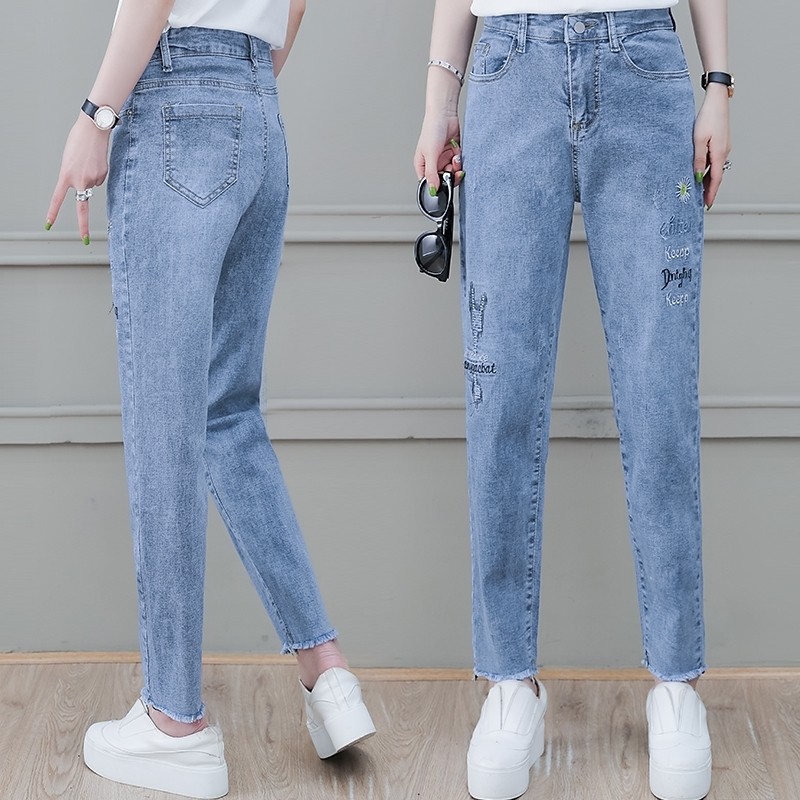 以纯官方旗舰店官网牛仔裤显瘦春夏百搭直筒宽松小雏菊老爹裤子潮